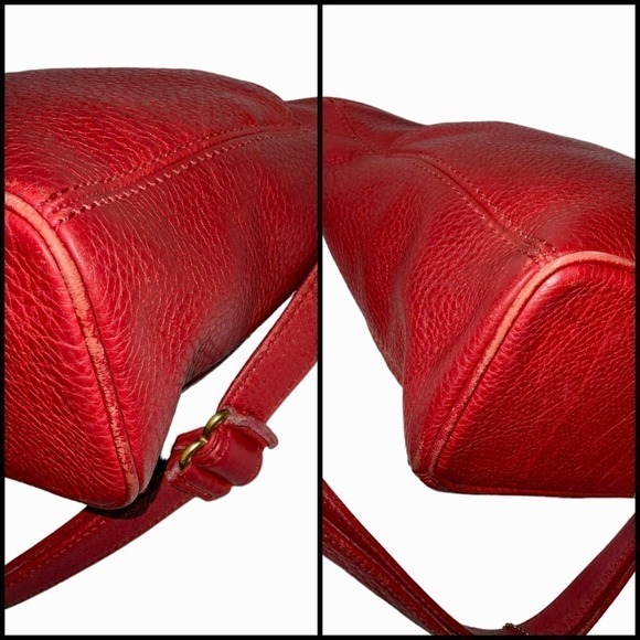 Coach Vintage Sonoma Convertible Crossbody Bag 4924 Red Pebbled Leather C/Rica - Picture 5 of 15